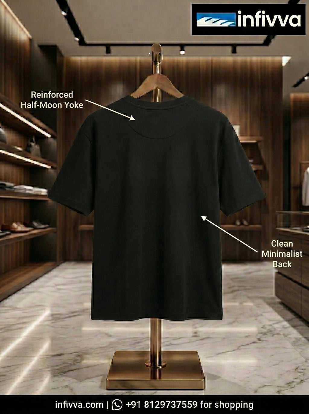 infivva Retro Classic Structured Relaxed Fit Heavyweight T-Shirt | 240 GSM Premium Cotton