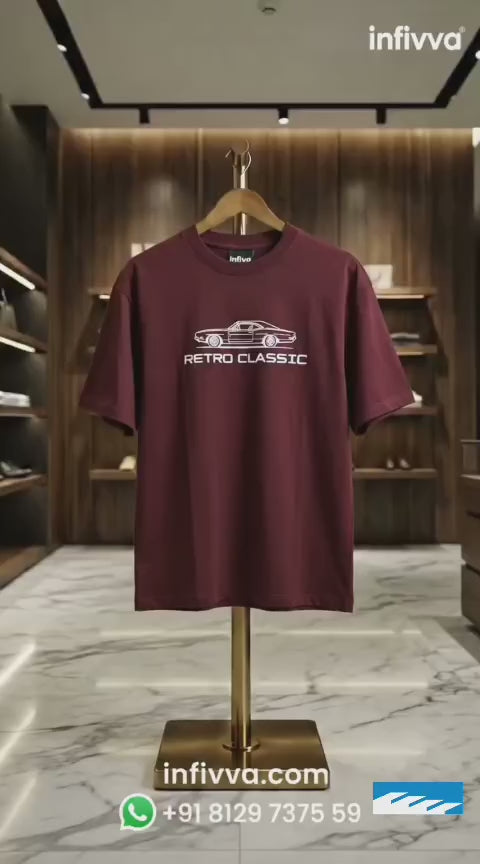 infivva Retro Classic Structured Relaxed Fit Heavyweight T-Shirt | 240 GSM Premium Cotton